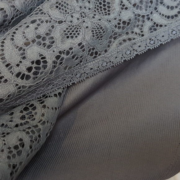 EUC Cacique Gray Lace Sleep Set - Picture 6 of 8